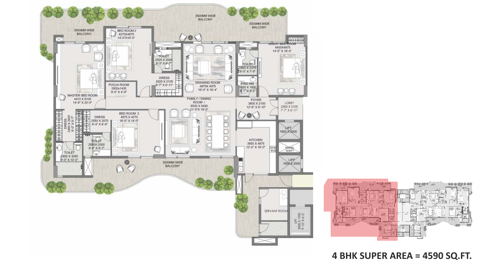 VRS Anantam floor plan 4+1