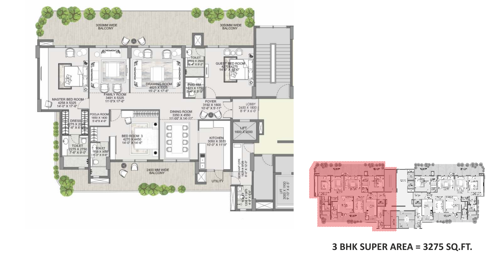 VRS Anantam floor plan 3+1